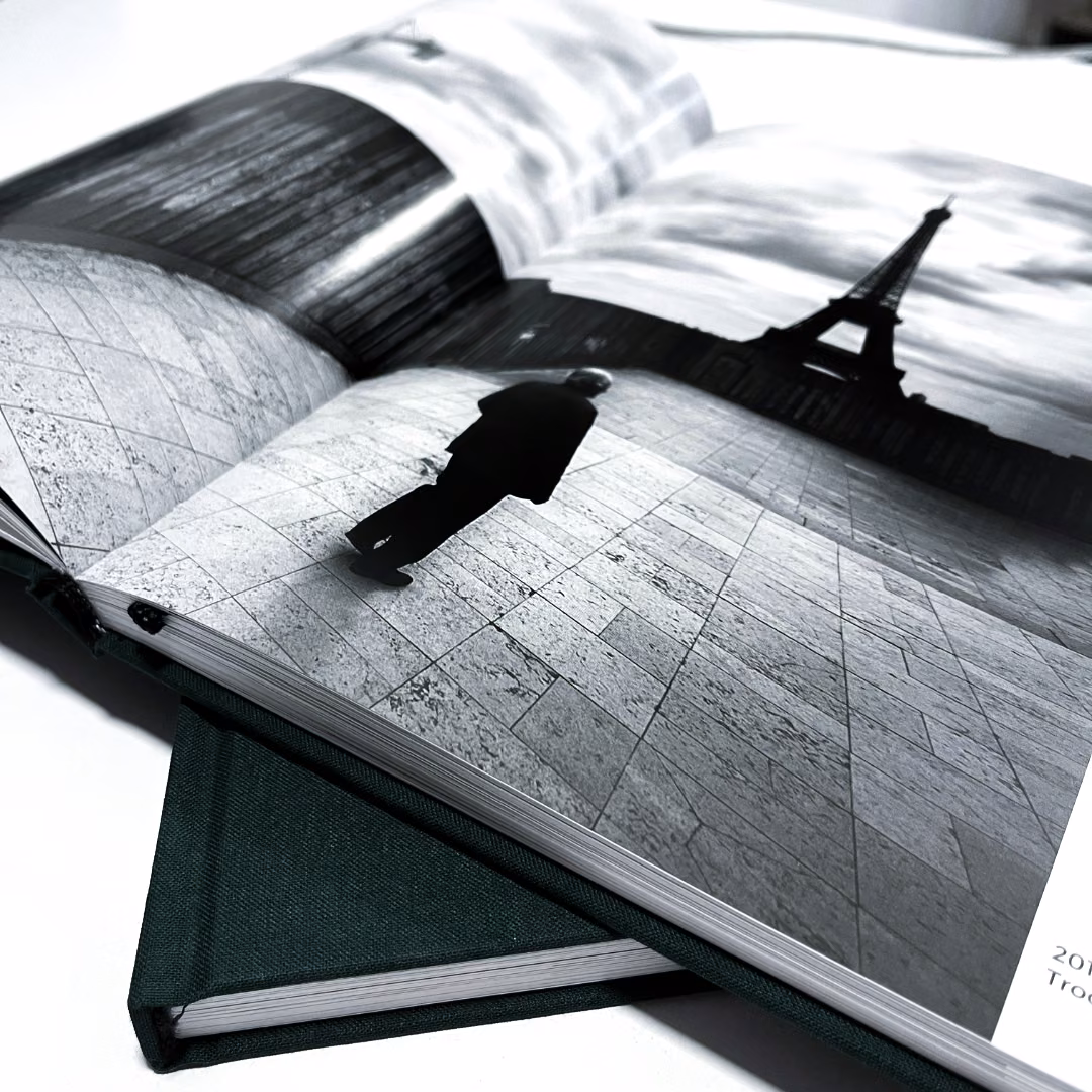 Paris Solitude book — Eiffel Tower spread